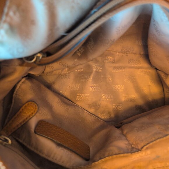 Michael Kors Brown Leather Naomi Braided Handle Satchel - Picture 7 of 10